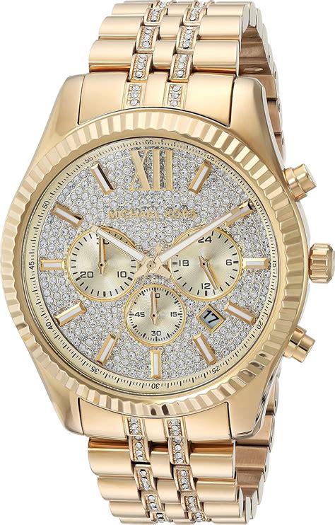 michael kors watch leather gold|michael kors watch model nadja.